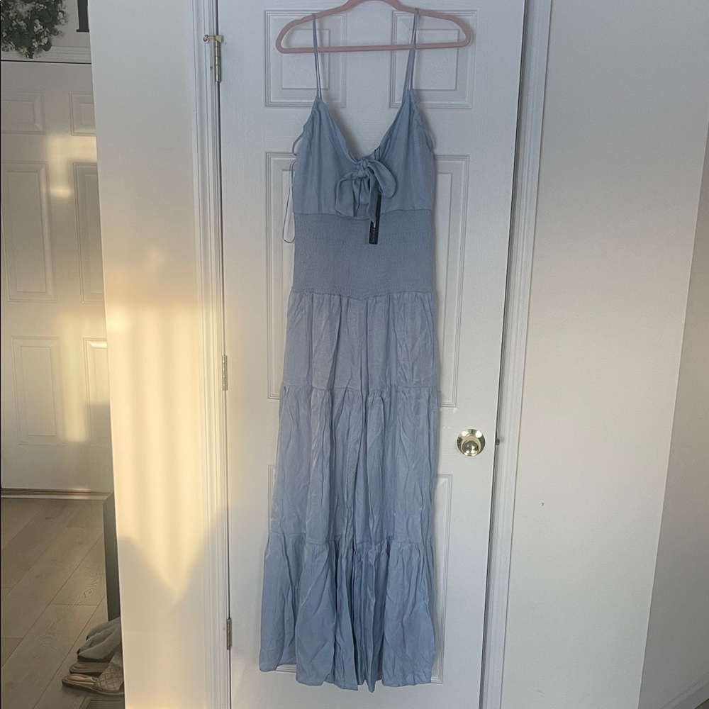 Light Blue Sleeveless Maxi Dress